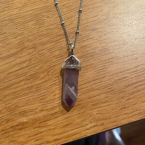Real Amethyst Pendant Necklace